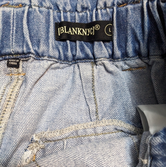 BlankNYC moon river denim mini belted paperbag skirt Large Y2k - Picture 4 of 9